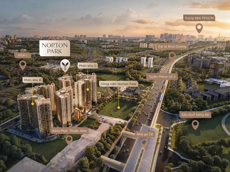Phối cảnh liên kết vùng quanh Norton Park