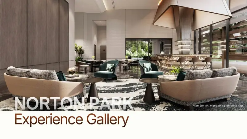 Không gian lounge khu nhà mẫu Norton Park